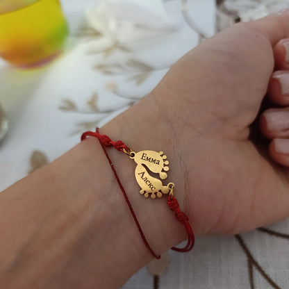 гривна с имена и червен конец против уроки