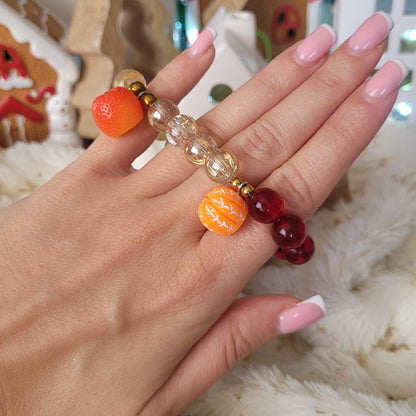 гривна с камъни с мандаринки - подарък за жена за Коледа