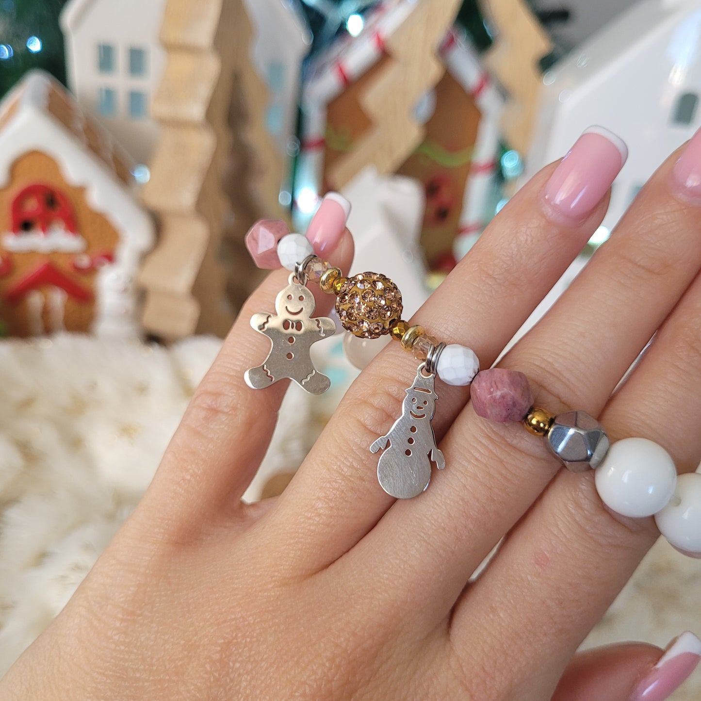 дамска гривна от полускъпоценни камъни - гривна за жена