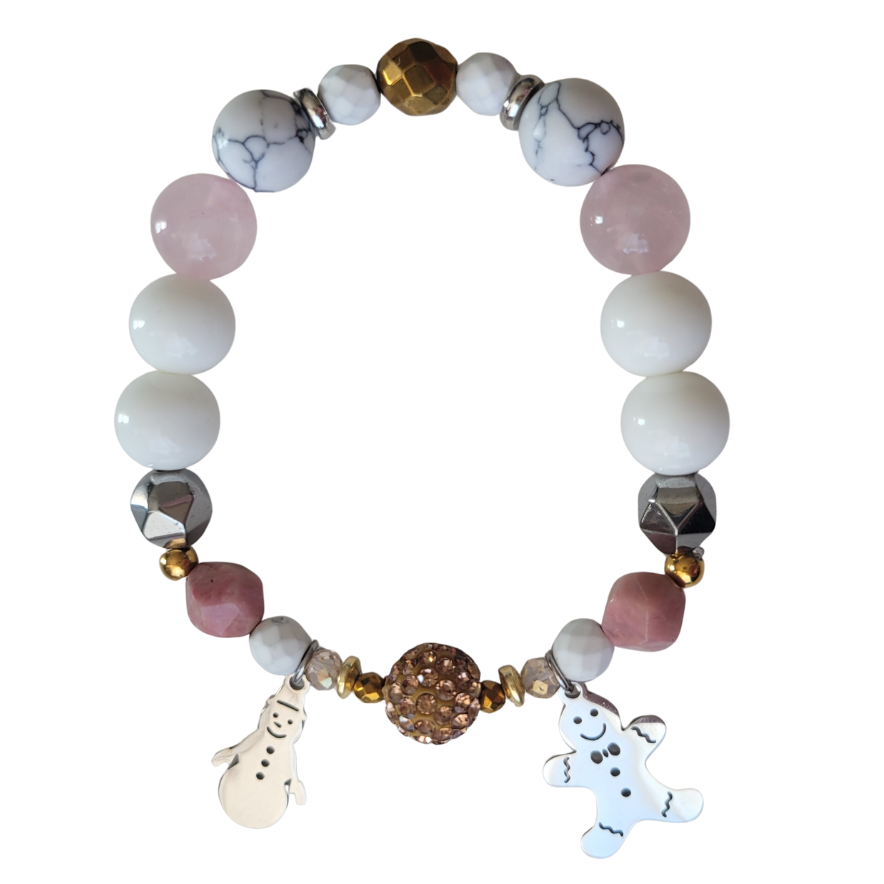 дамска гривна с естествени камъни - подарък за Коледа