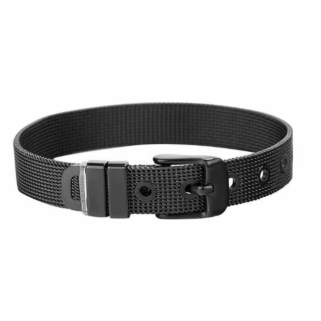 гривна с послание от медицинска стомана - черен цвят