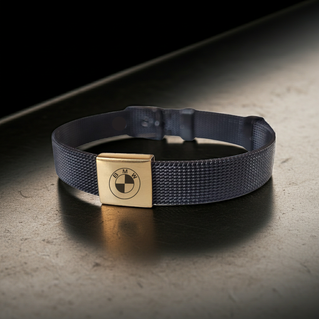 мъжка гривна с гравиран знак на BMW