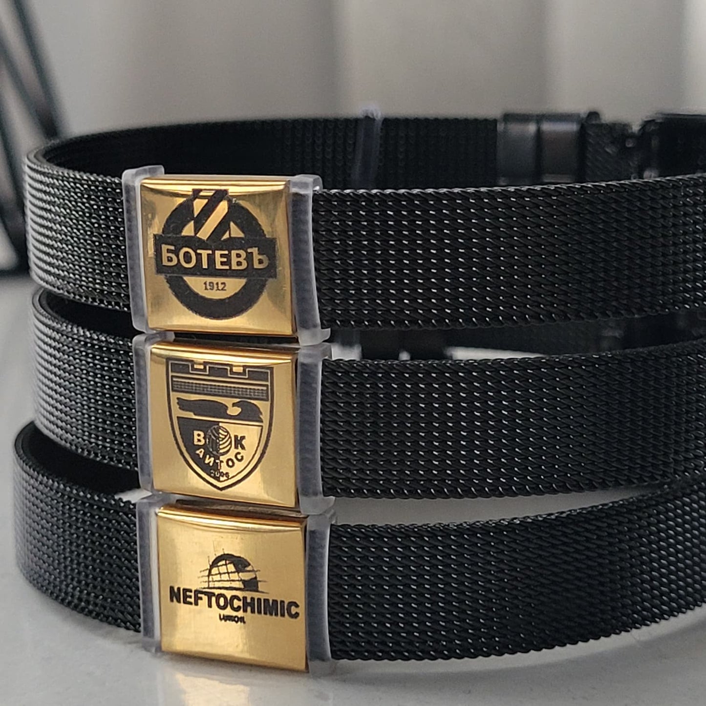 мъжка гривна от стомана с лого картинка на отбор