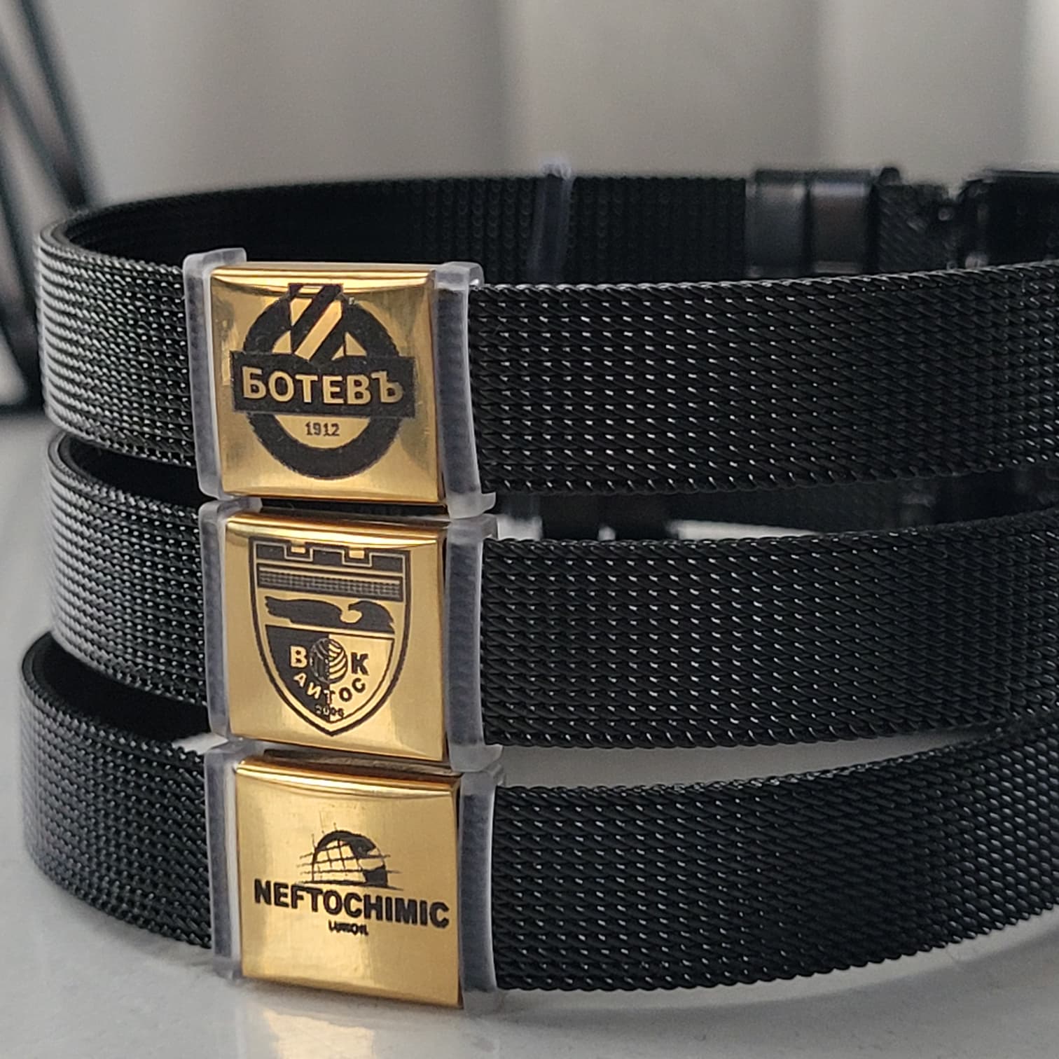 мъжка гривна от стомана с лого картинка на отбор