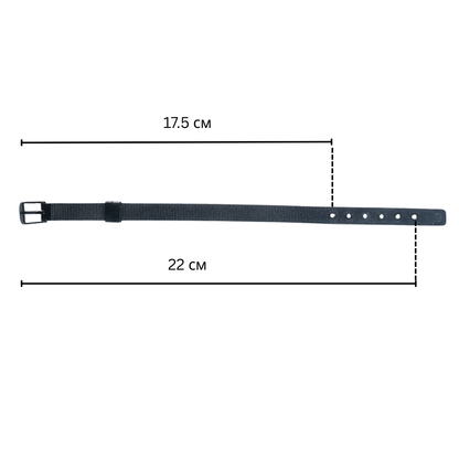 гривна с послание от медицинска стомана - черен цвят - размер